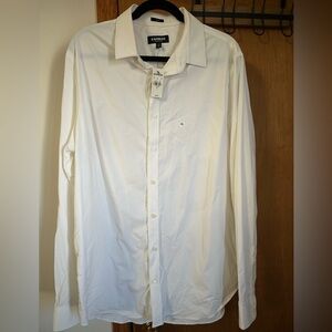 Express Performance Style‎ slim Fit White Dress Shirt